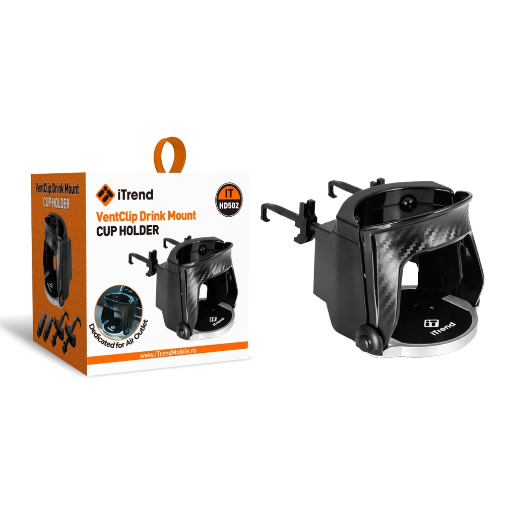 [HD502-BK] Car Holder, Mount Vent, Grip Clamp, Cup Holder, BLACK (HD502)