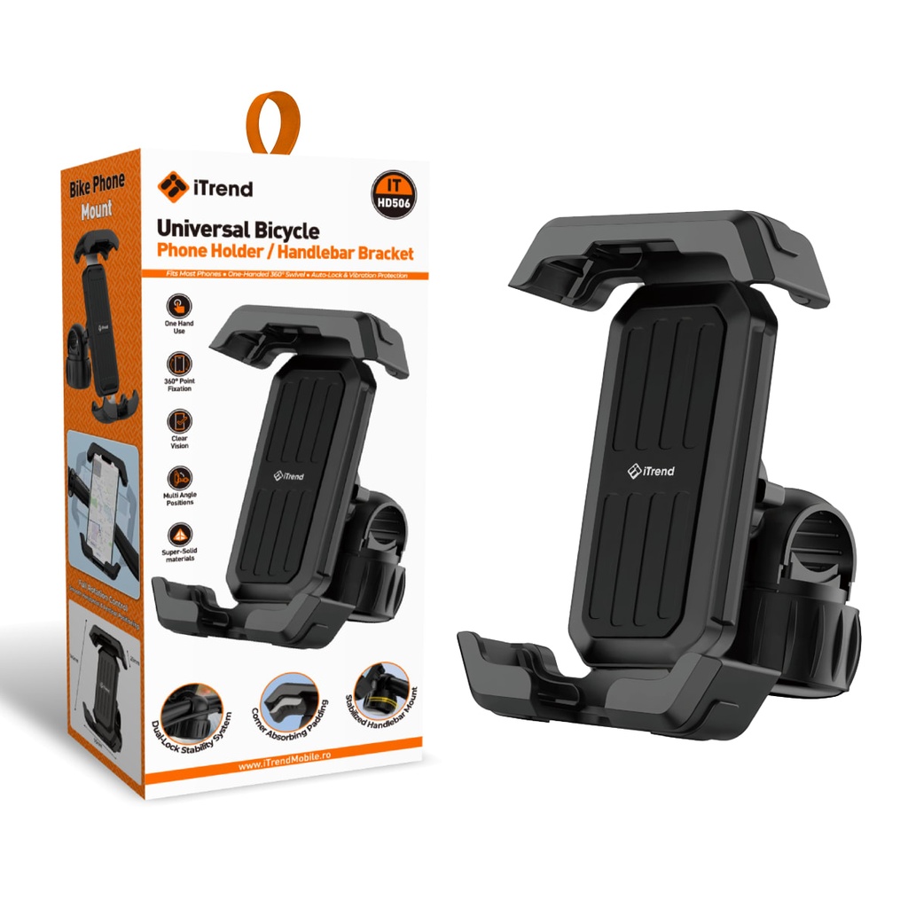 [HD506-BK] Bike Holder, Mount Handlebar, Grip Clamp, BLACK (HD506)
