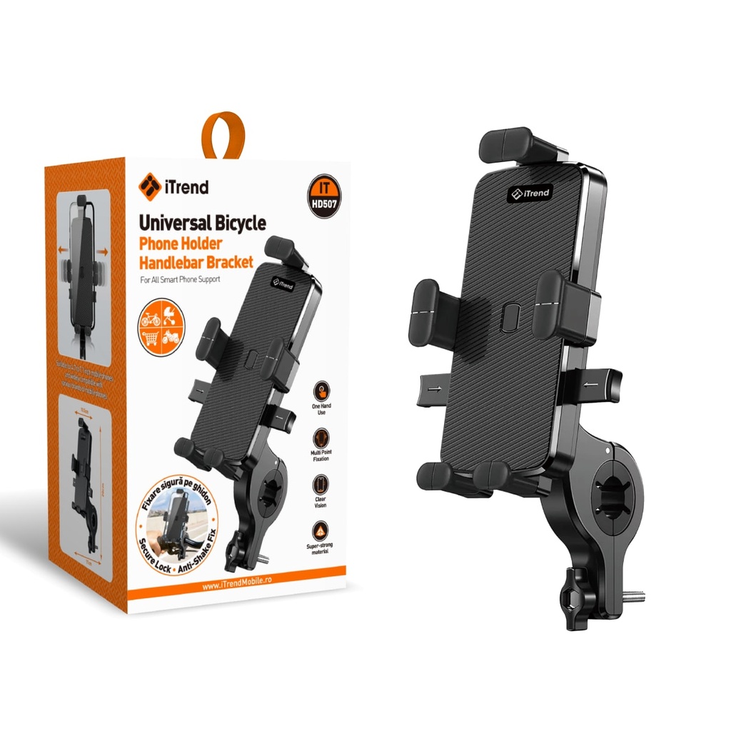[HD507-BK] Bike Holder, Mount Handlebar, Grip Clamp, BLACK (HD507)