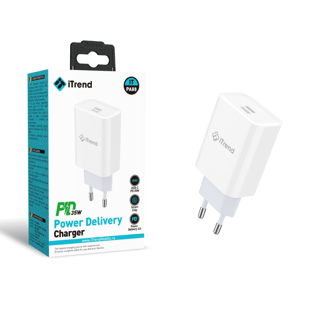 Incarcator Retea, 35W, 1xUSB-C, PD, ALB (PA88)