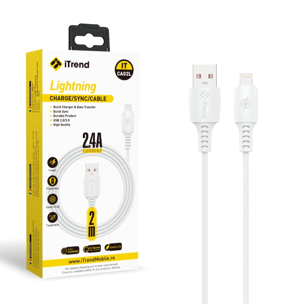 [CA03L-WH] Cablu Date si Incarcare, USB-A la Lightning, 3m, ALB (CA03L)
