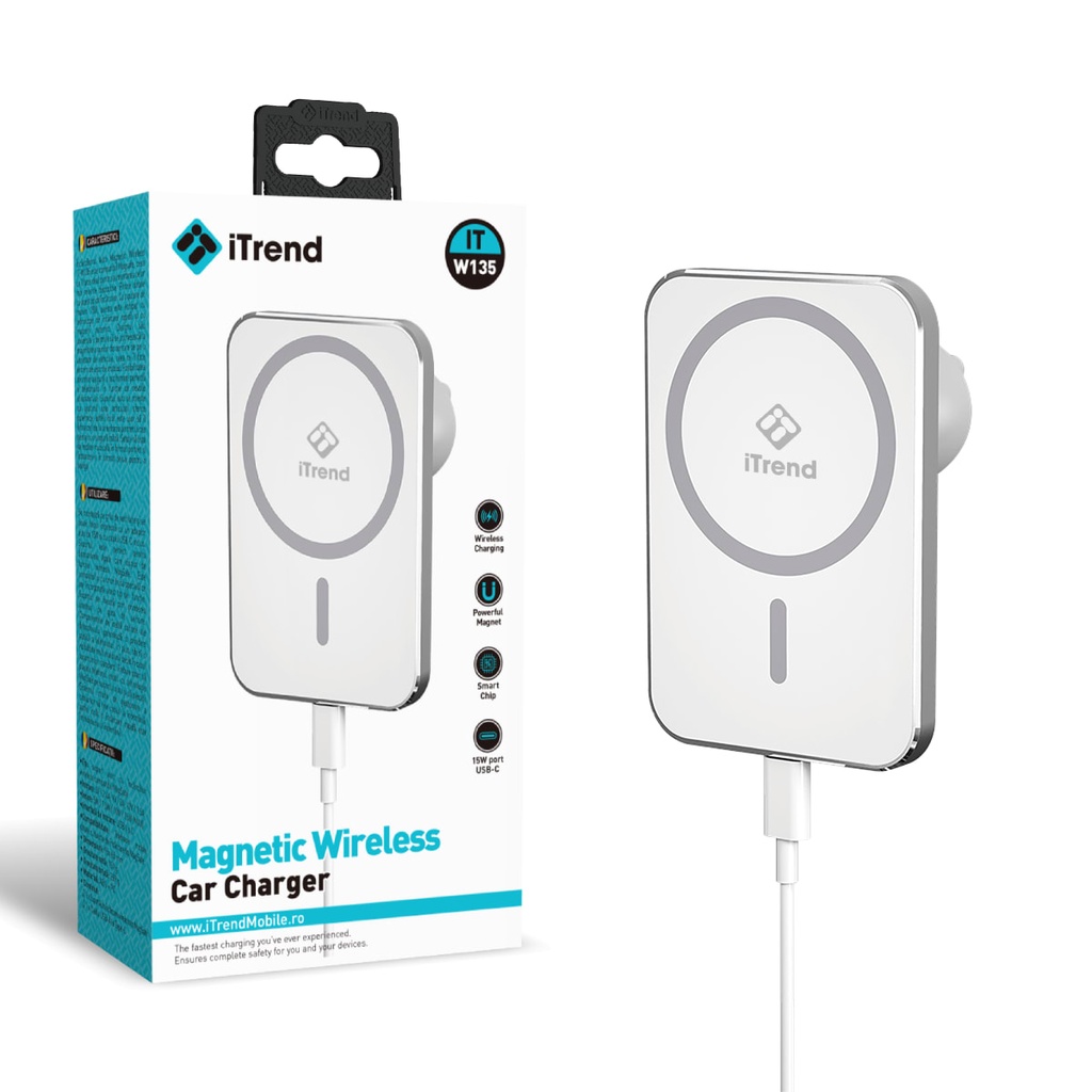 Wireless Car Charger, 15W, WHITE (W135)