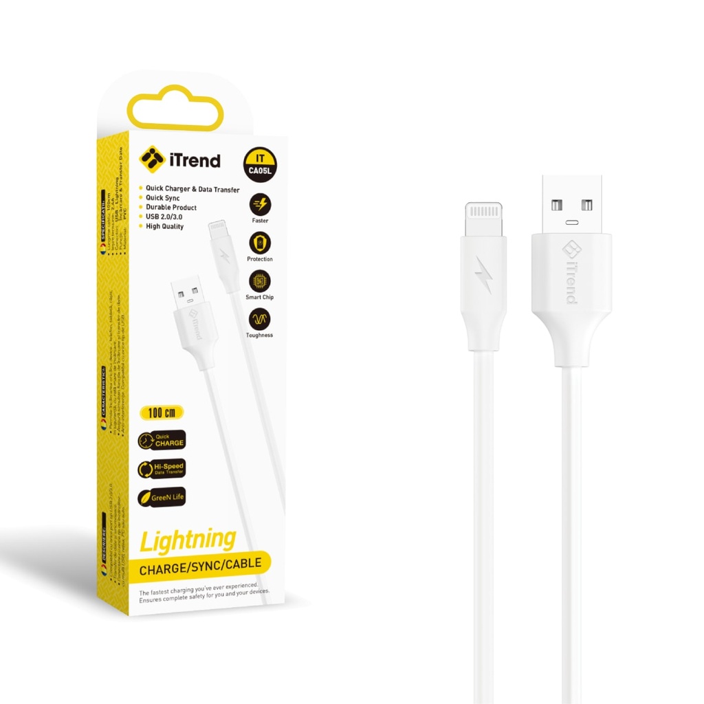 [CA05L-WH] Cablu Date si Incarcare, USB-A la Lightning, 1m, ALB (CA05L)